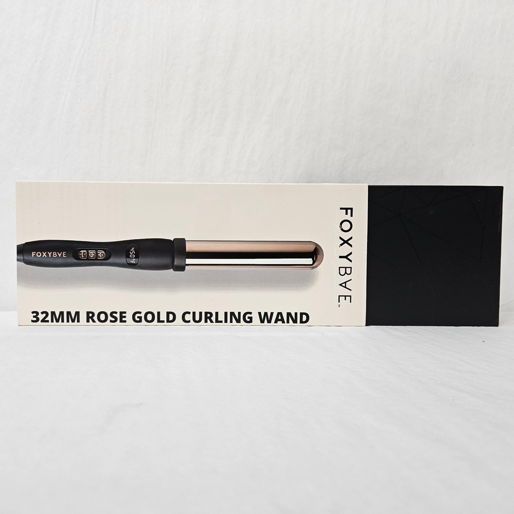 FoxyBae Wanderlux 32mm Rose Gold Titanium Curling Wand HASB-32-ROSE 450F Wand